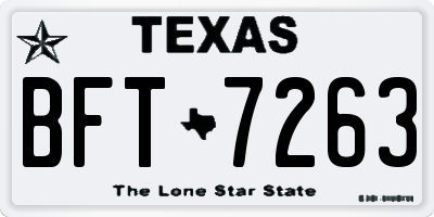 TX license plate BFT7263