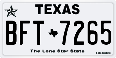 TX license plate BFT7265