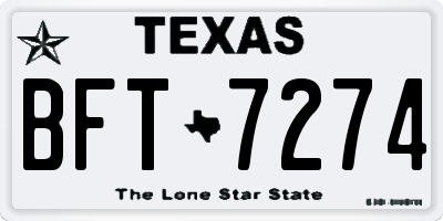 TX license plate BFT7274