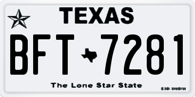 TX license plate BFT7281