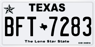 TX license plate BFT7283