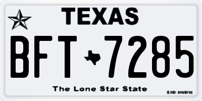 TX license plate BFT7285