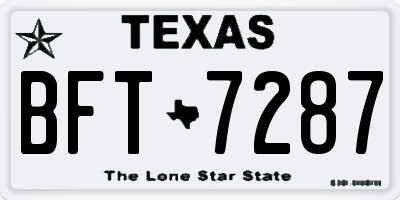TX license plate BFT7287