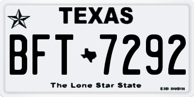 TX license plate BFT7292