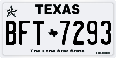 TX license plate BFT7293