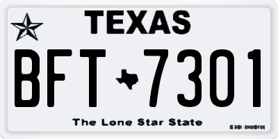 TX license plate BFT7301