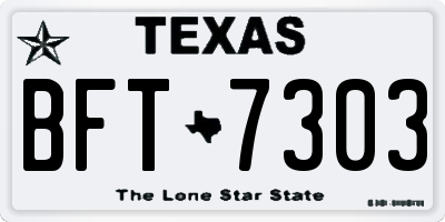 TX license plate BFT7303