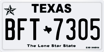 TX license plate BFT7305