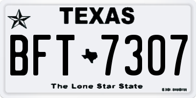 TX license plate BFT7307