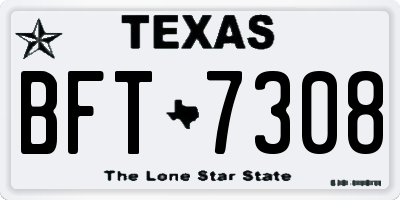 TX license plate BFT7308