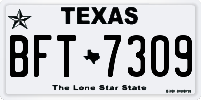 TX license plate BFT7309