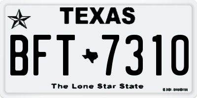 TX license plate BFT7310