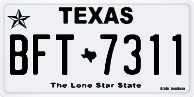 TX license plate BFT7311