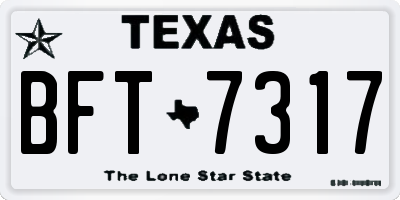 TX license plate BFT7317