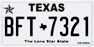 TX license plate BFT7321
