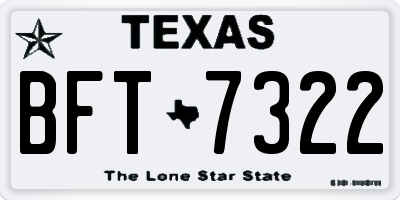 TX license plate BFT7322