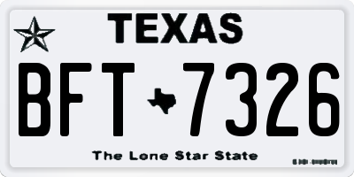 TX license plate BFT7326