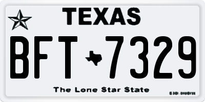 TX license plate BFT7329