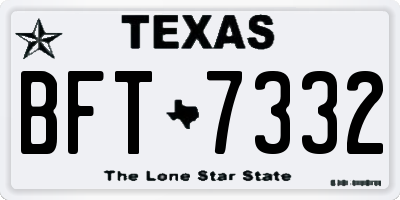 TX license plate BFT7332