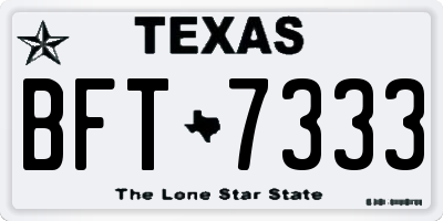 TX license plate BFT7333