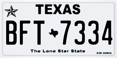 TX license plate BFT7334