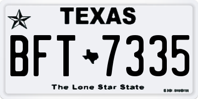 TX license plate BFT7335