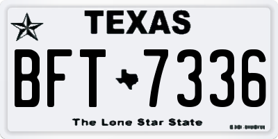 TX license plate BFT7336