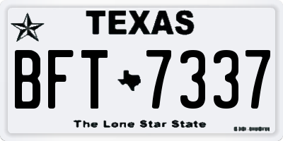 TX license plate BFT7337