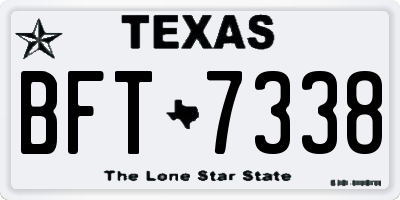 TX license plate BFT7338
