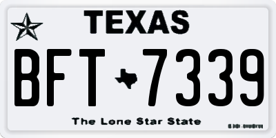 TX license plate BFT7339