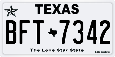 TX license plate BFT7342