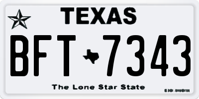 TX license plate BFT7343