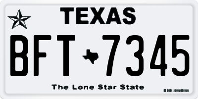 TX license plate BFT7345
