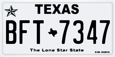 TX license plate BFT7347
