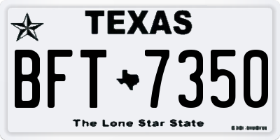 TX license plate BFT7350