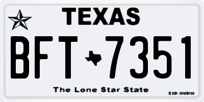 TX license plate BFT7351