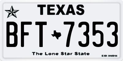 TX license plate BFT7353