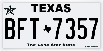 TX license plate BFT7357