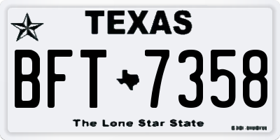 TX license plate BFT7358