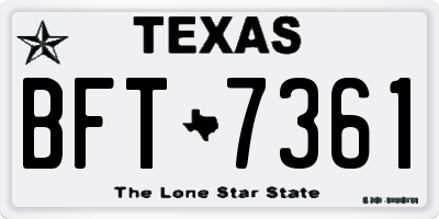 TX license plate BFT7361