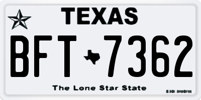 TX license plate BFT7362