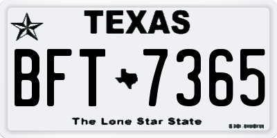 TX license plate BFT7365