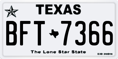 TX license plate BFT7366