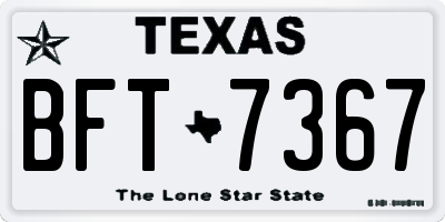 TX license plate BFT7367
