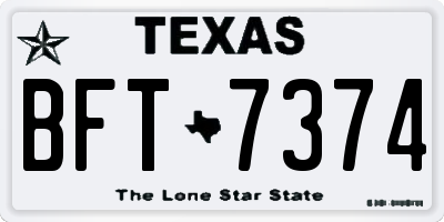 TX license plate BFT7374