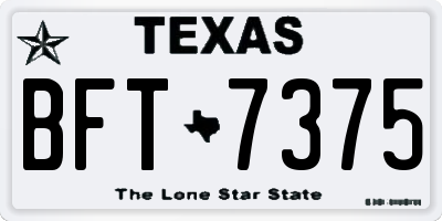 TX license plate BFT7375