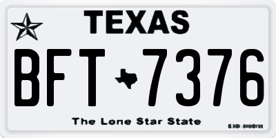 TX license plate BFT7376