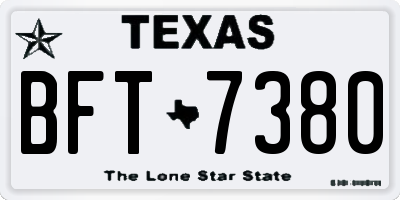 TX license plate BFT7380