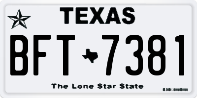 TX license plate BFT7381