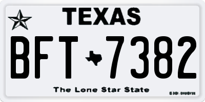 TX license plate BFT7382